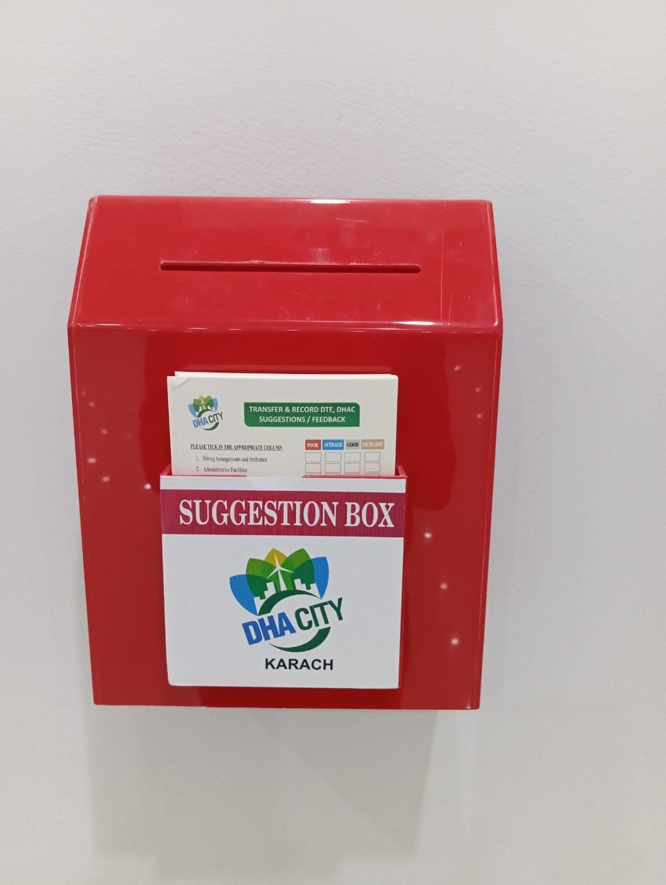 NEW SUGGESTION BOX INSTALLED AT TRANSFER & RECORD DIRECTORATE, DCK