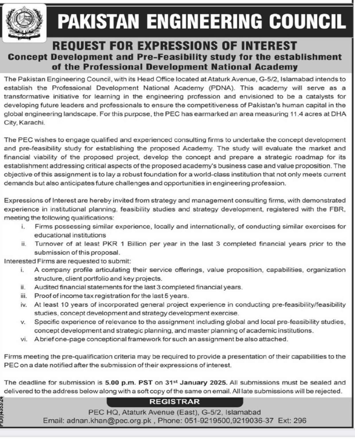 PEC TO ESTABLISH PROFESSIONAL DEVELOPMENT NATIONAL ACADEMY AT DCK