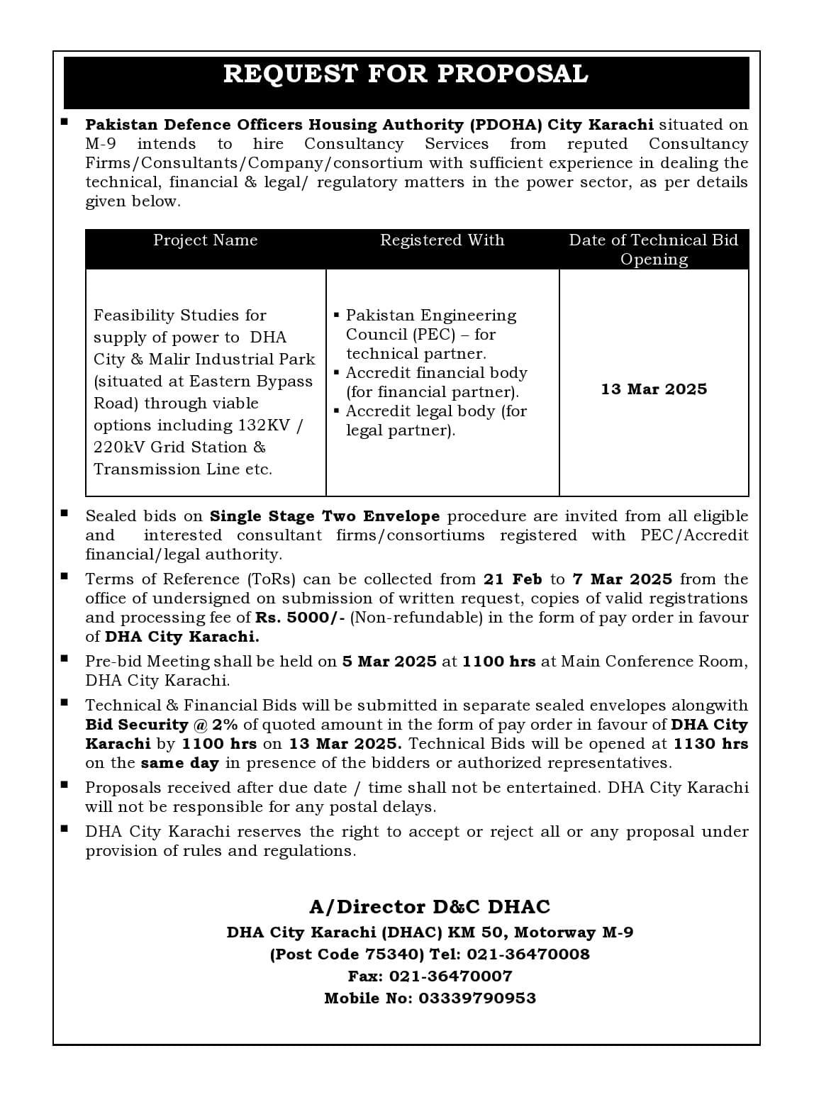 CAREER OPPORTUNITIES AT DEFENCE HOUSING AUTHORITY CITY KARACHI (DHAC)