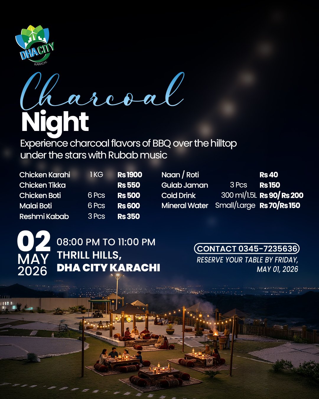 Charcoal Night: Experience BBQ & Rubab Music at Thrill Hills